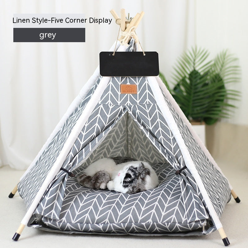 Pet Tent Cat House Removable And Washable Kennel Cat Villa Semi-enclosed Insulation