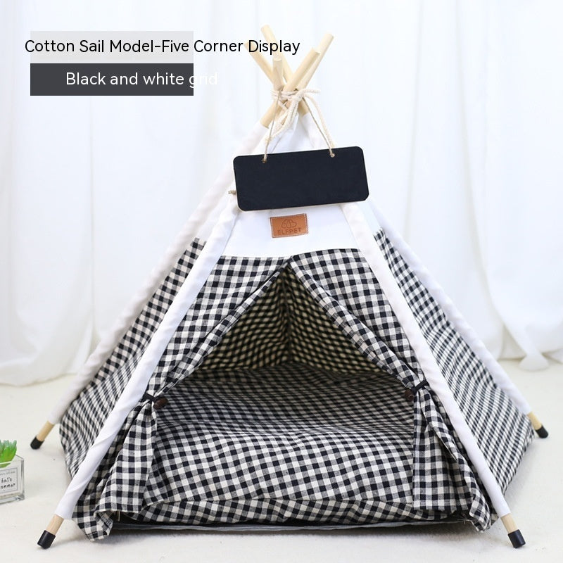 Pet Tent Cat House Removable And Washable Kennel Cat Villa Semi-enclosed Insulation