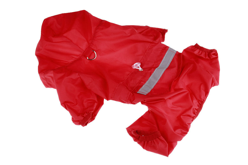 Raincoat with hat four colors pet clothes