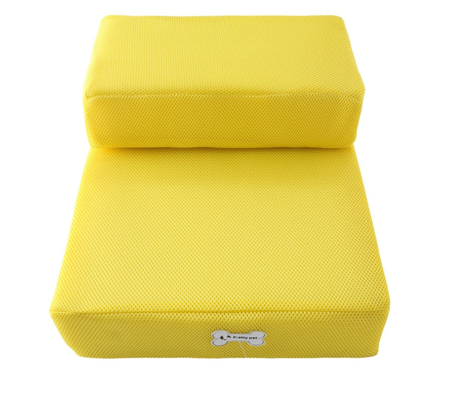 High breathable mesh foldable two-story pet stairs removable and washable