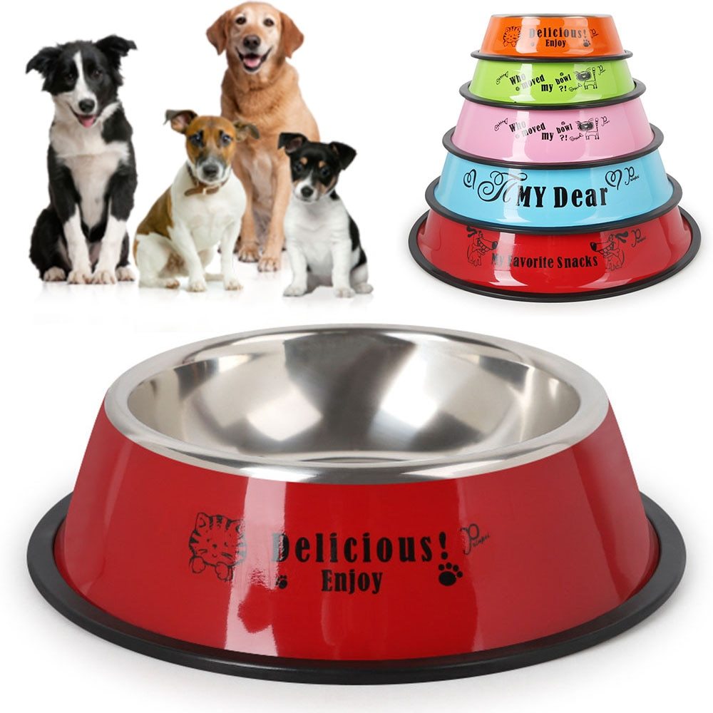 Stainless steel dog feeding bowl