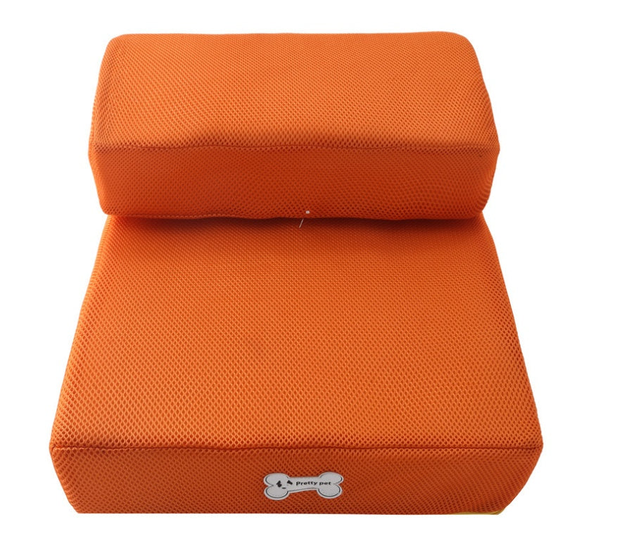 High breathable mesh foldable two-story pet stairs removable and washable