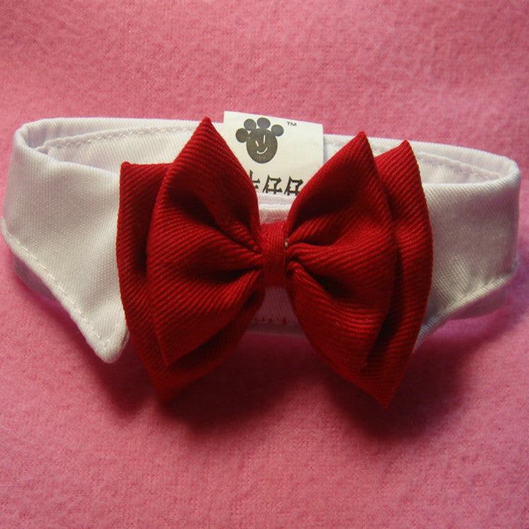 Pet Collar Red Butterfly Festival Cotton Tie