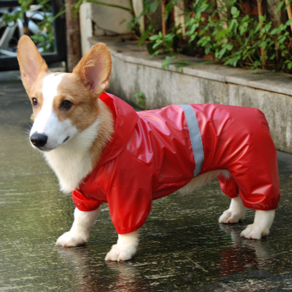 Pet Waterproof Raincoat Reflective Double Breathable Boxer Jumpsuit