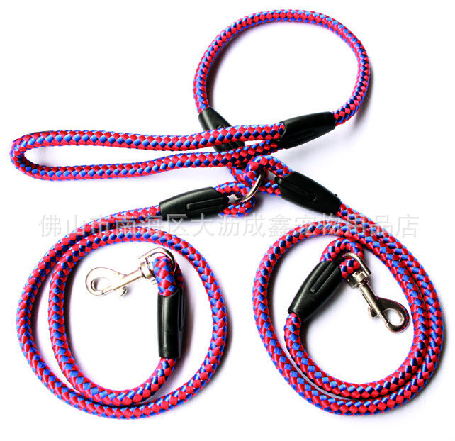 Double-Ended Traction Rope For Walking Dog Leash Collar