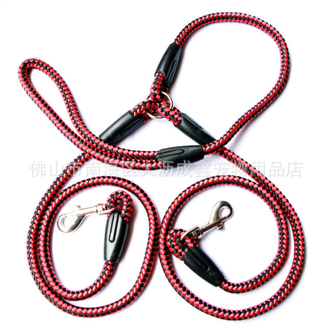 Double-Ended Traction Rope For Walking Dog Leash Collar