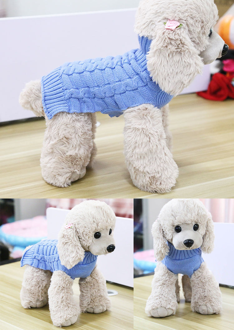 Cashmere Twisted Rope Pet Sweater, Dog Clothes