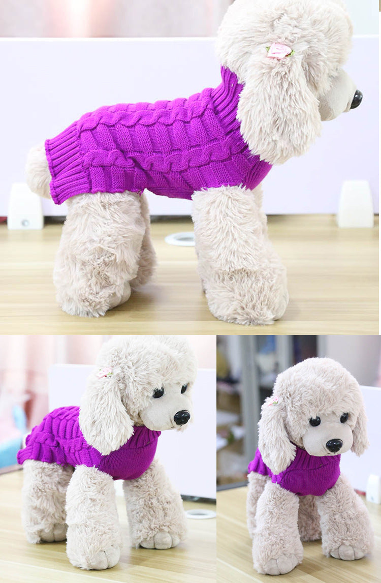 Cashmere Twisted Rope Pet Sweater, Dog Clothes
