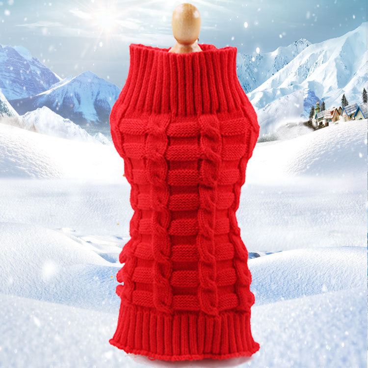 Cashmere Twisted Rope Pet Sweater, Dog Clothes