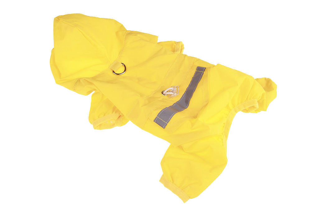 Raincoat with hat four colors pet clothes