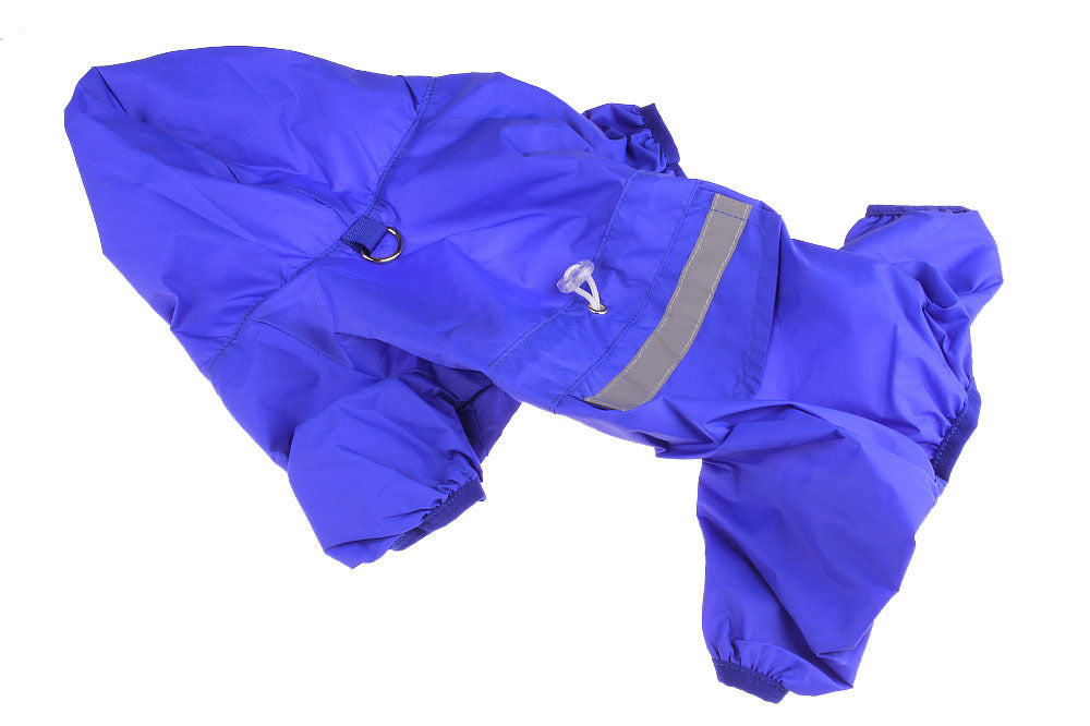 Raincoat with hat four colors pet clothes