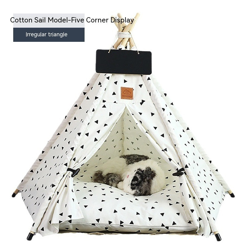 Pet Tent Cat House Removable And Washable Kennel Cat Villa Semi-enclosed Insulation