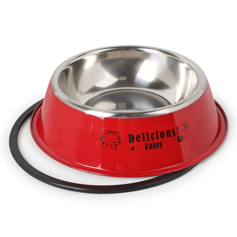 Stainless steel dog feeding bowl