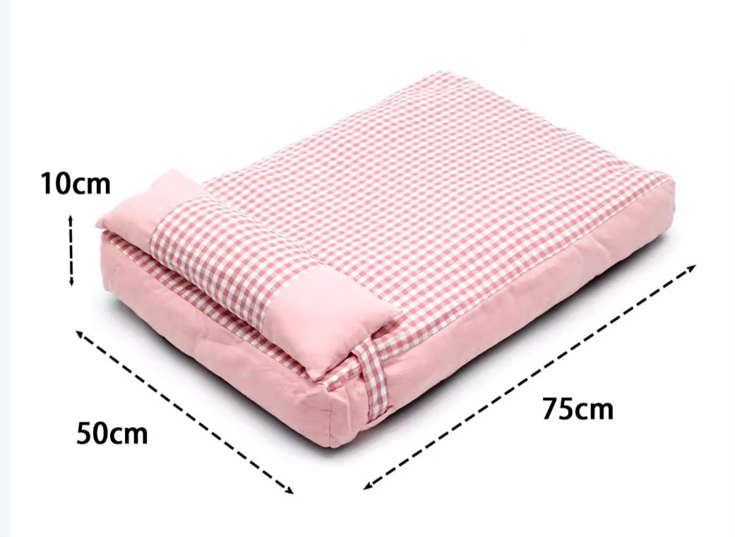 Pet Plaid Kennel Removable And Washable Mattress