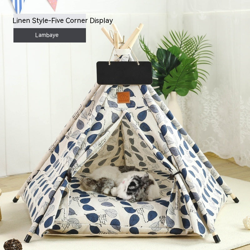Pet Tent Cat House Removable And Washable Kennel Cat Villa Semi-enclosed Insulation