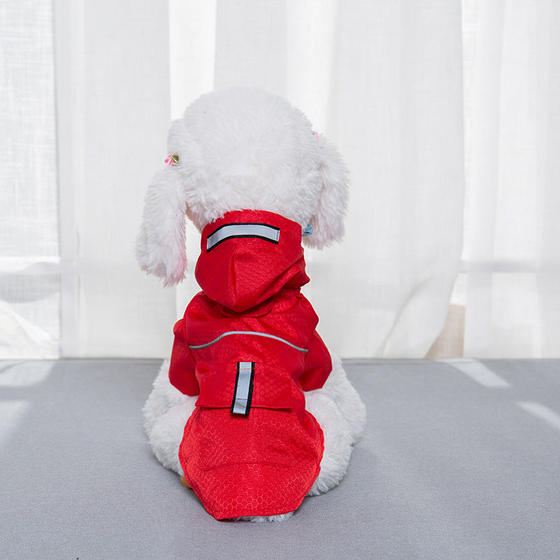 Night Reflective Stripe Cat Puppy Raincoat