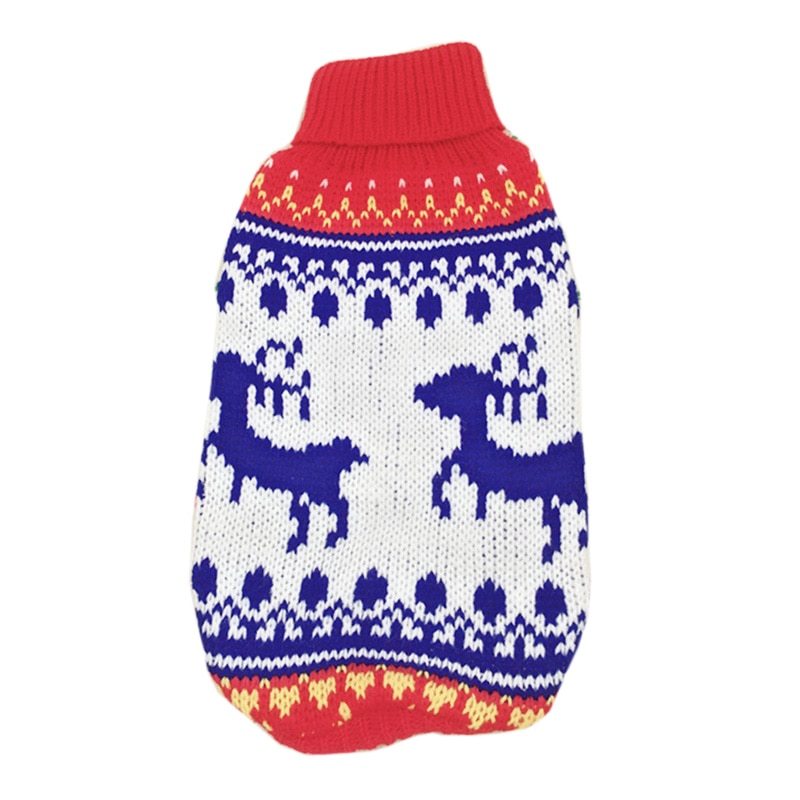 Christmas Maple Snowflake Turtleneck Knitted Pet Dog Sweater