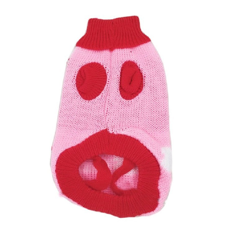 Christmas Maple Snowflake Turtleneck Knitted Pet Dog Sweater