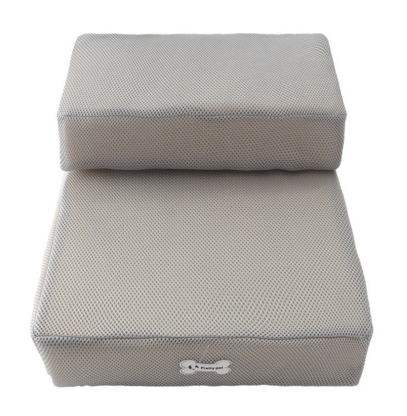 High breathable mesh foldable two-story pet stairs removable and washable
