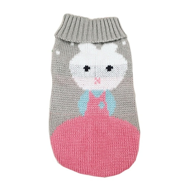 Christmas Maple Snowflake Turtleneck Knitted Pet Dog Sweater
