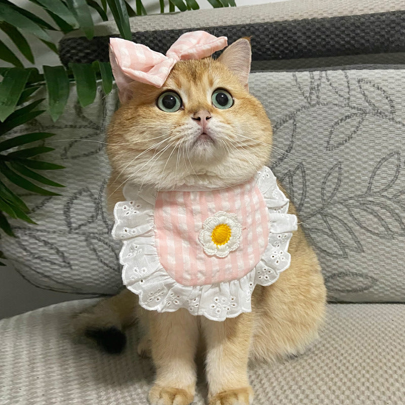 Cat Lace Suit Saliva Towel Princess Style Scarf Bib