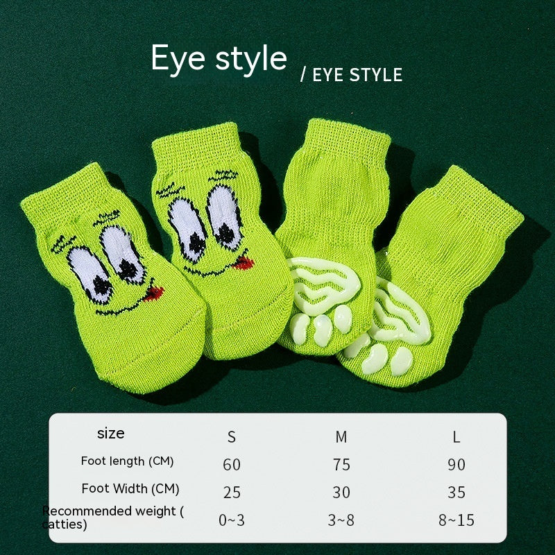 High Quality Non-slip Sole Socks Teddy Corgi Cat 4 Pack
