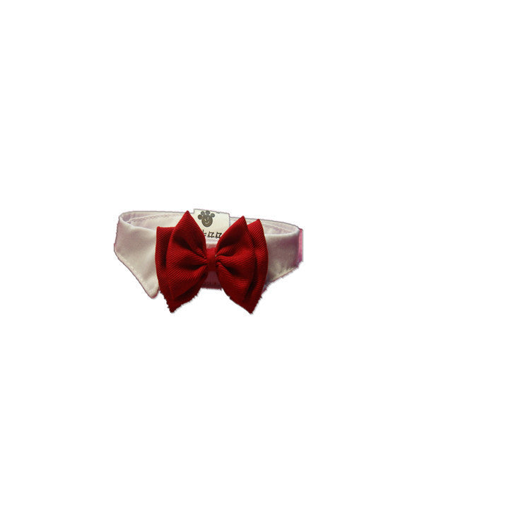 Pet Collar Red Butterfly Festival Cotton Tie