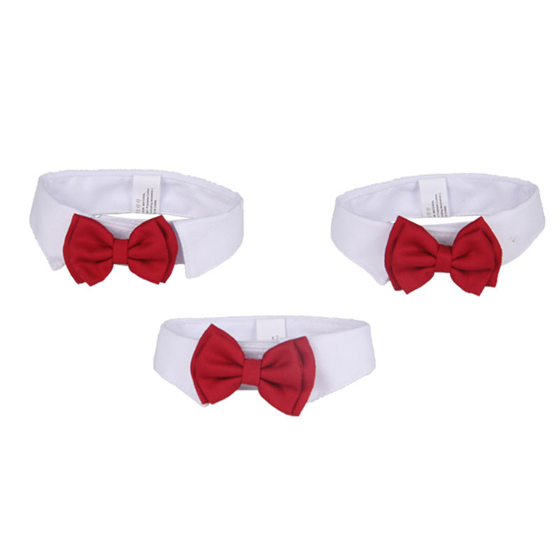 Pet Collar Red Butterfly Festival Cotton Tie