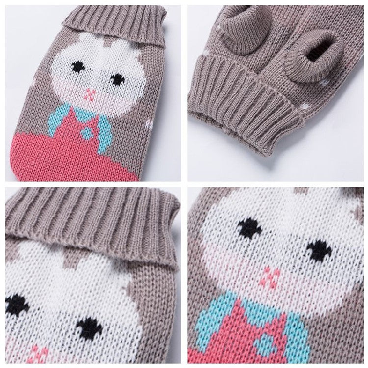 Christmas Maple Snowflake Turtleneck Knitted Pet Dog Sweater
