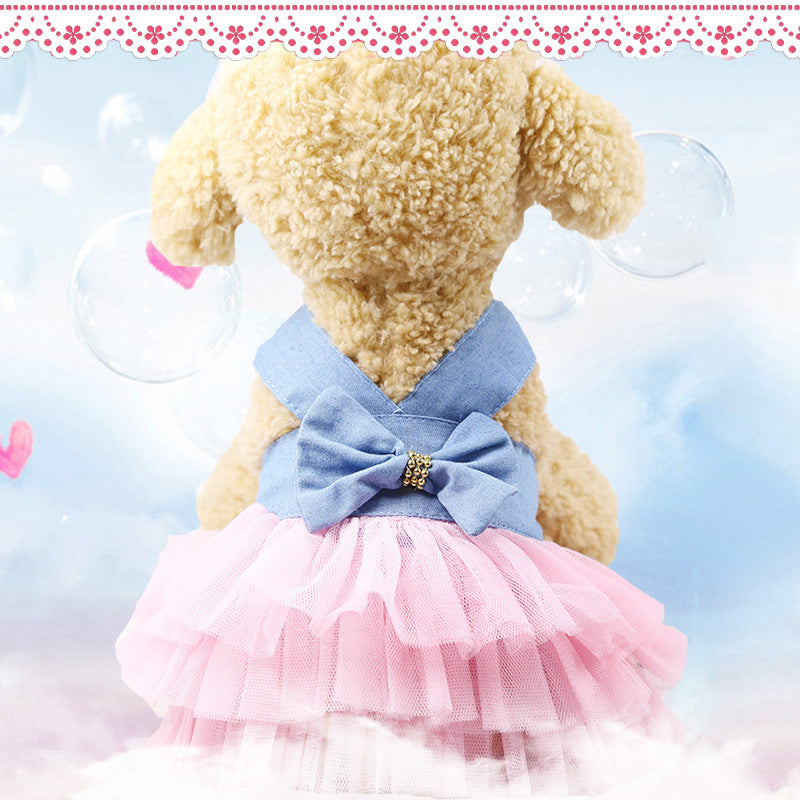 Fashion Simple Pet Striped Suspender Skirt