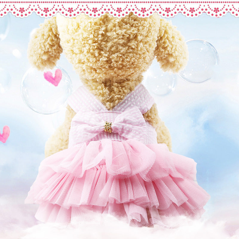 Fashion Simple Pet Striped Suspender Skirt