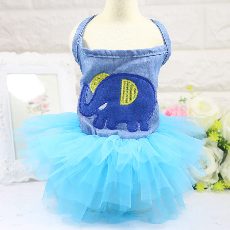 Fashion Simple Pet Striped Suspender Skirt