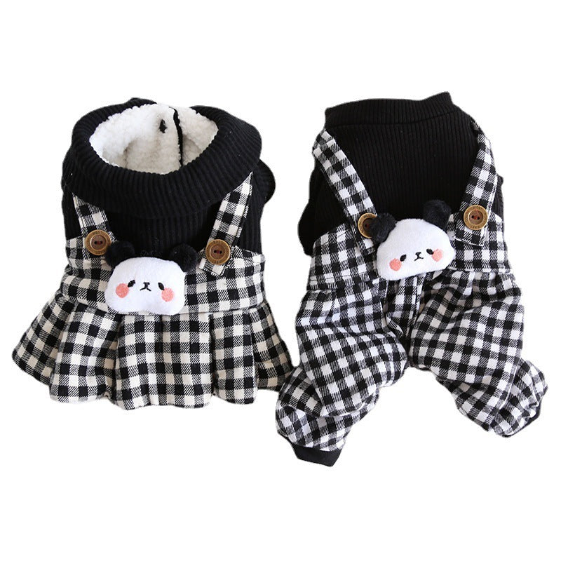 Lesser Panda Star Grid Pet Dog Clothes