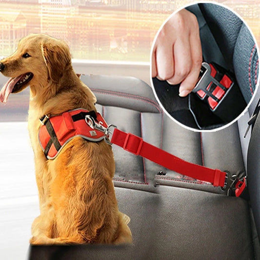 Adjustable Cat Dog Car Seat Belt Pet Seat Harness Clip Safety Lever Traction
