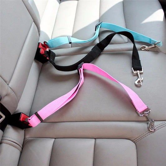 Adjustable Cat Dog Car Seat Belt Pet Seat Harness Clip Safety Lever Traction