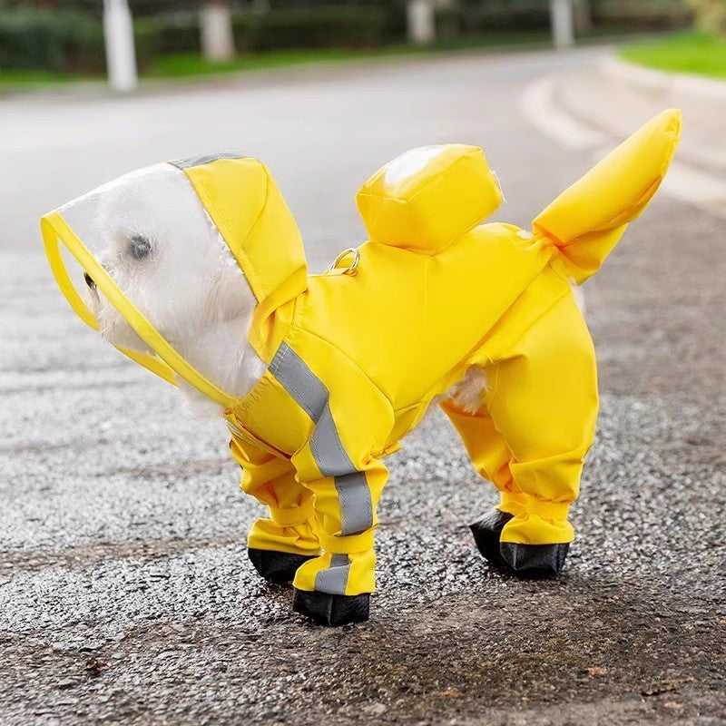 Chest And Back Integrated Pet Dog Four-leg Raincoat