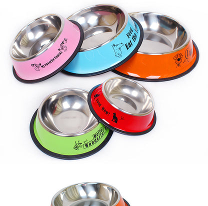 Stainless steel dog feeding bowl