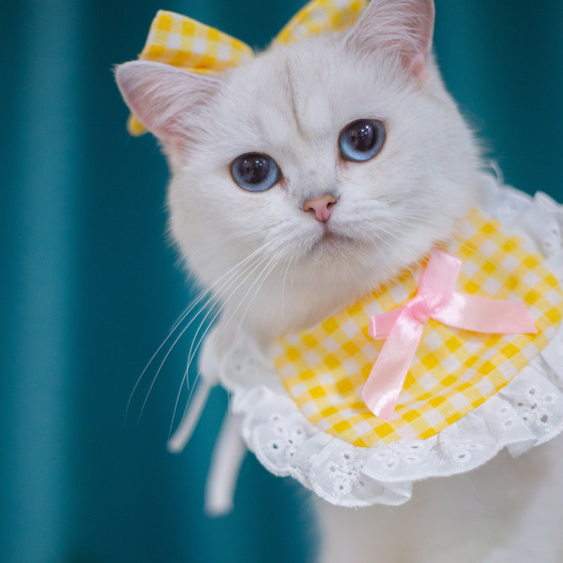 Cat Lace Suit Saliva Towel Princess Style Scarf Bib
