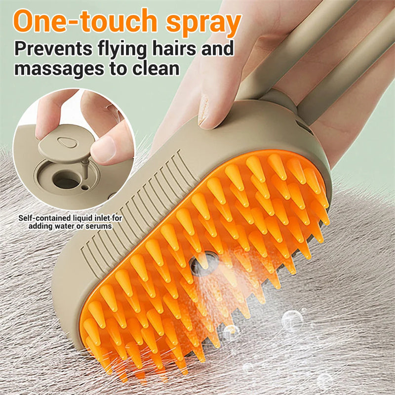 Steam Brush 3 In 1 Electric Spray Hair Brushes For Massage Pet Grooming Comb