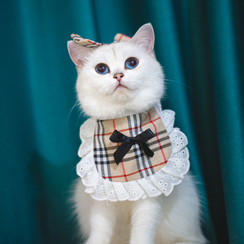 Cat Lace Suit Saliva Towel Princess Style Scarf Bib