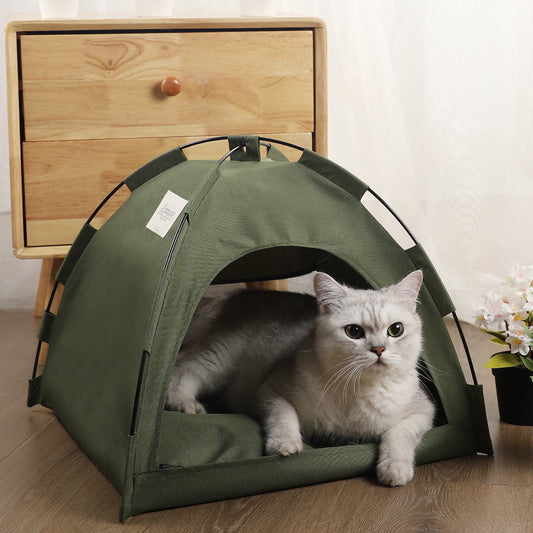 Dog Cat Tent Cooling Mat Pet Sofa Bed With Cushion