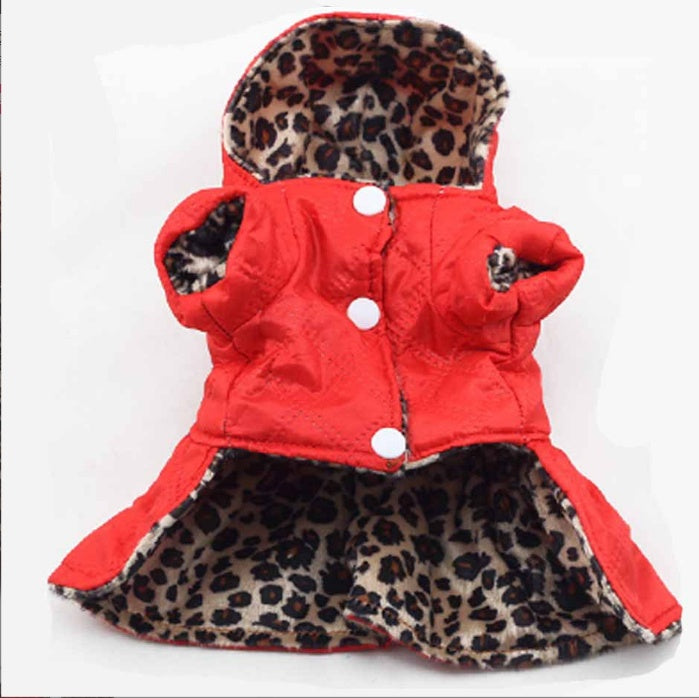 Pet Clothes Leopard Print Double-sided Dress