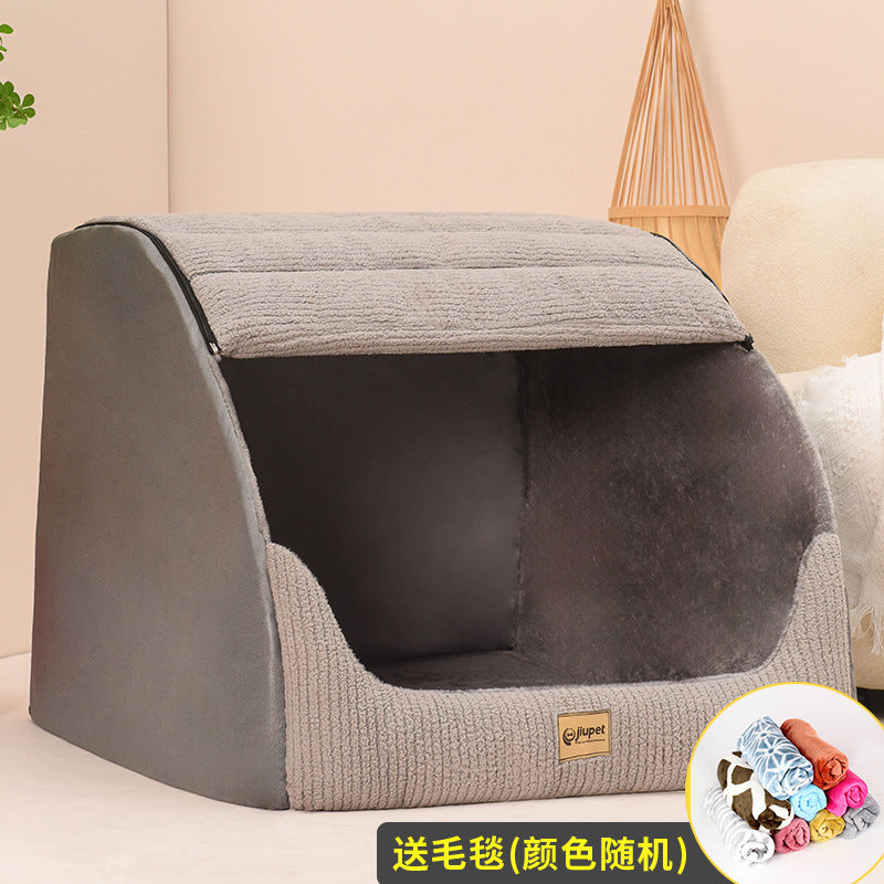 Warm Medium Large Dog Removable And Washable Pet Bed