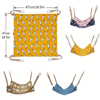 Pet Cotton Hemp Cat Printed Hammock Breathable Swing Hanging Nest Multi-color