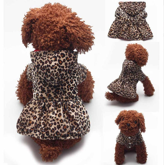 Pet Clothes Leopard Print Double-sided Dress