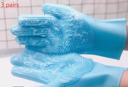 Silicone Dog Grooming Hair Glove Bath Cleaning Brushes