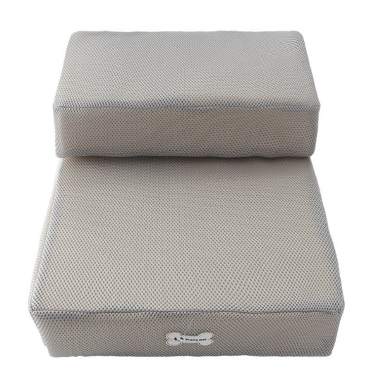 High breathable mesh foldable two-story pet stairs removable and washable