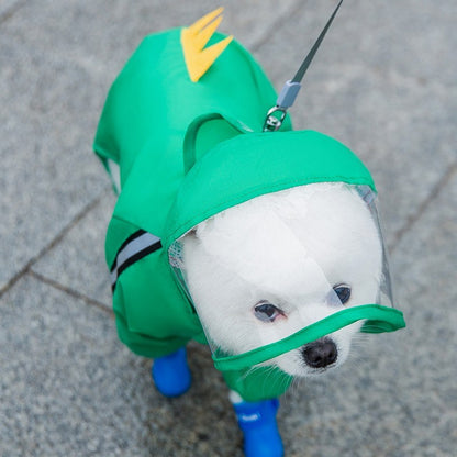Chest And Back Integrated Pet Dog Four-leg Raincoat