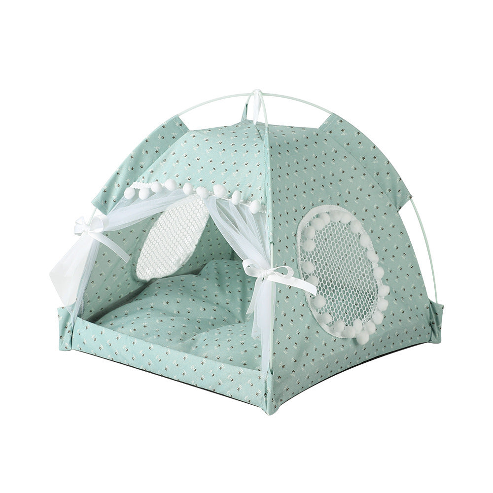 Cat Kennel Summer Semi-closed Foldable Outdoor Pet Tent