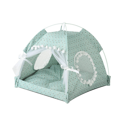 Cat Kennel Summer Semi-closed Foldable Outdoor Pet Tent